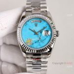 Copy Rolex Day-Date 36mm Turquoise Blue Dial Presidential Swiss 2836-2 Watch